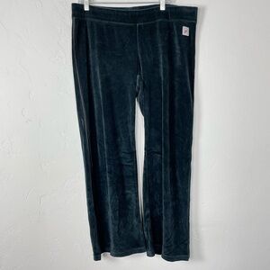 Nike Joggers Sweat Pants Velour Crushed Velvet Solid Black Flare Boot‎ Cut XL